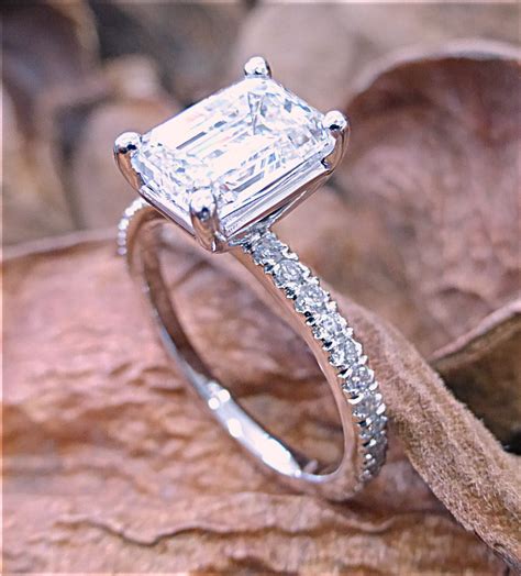 Two Carat Emerald Cut Engagement Ring Limpid Jewelry