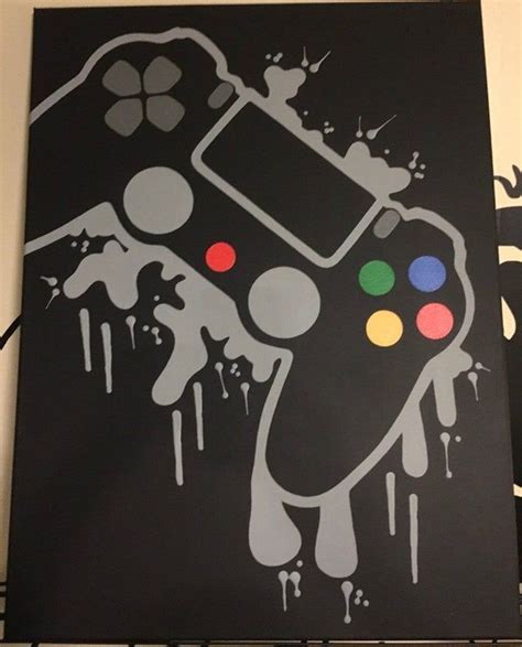 Playstation 4 Video Game Controller Painting Video Game Art Etsy