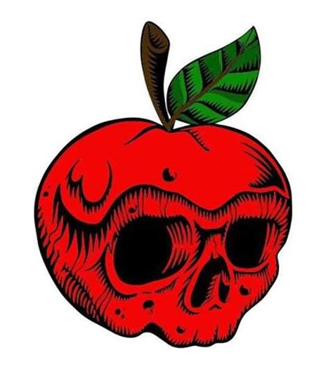 Brilliant Red Melting Apple Skull Tattoo Stencil Goluputtar