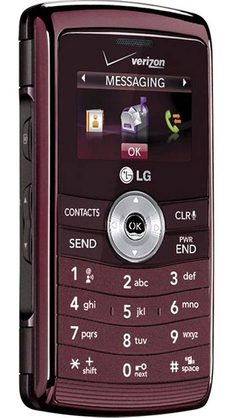 A Purple Cell Phone With The Message Messaging On It S Display Screen And Buttons