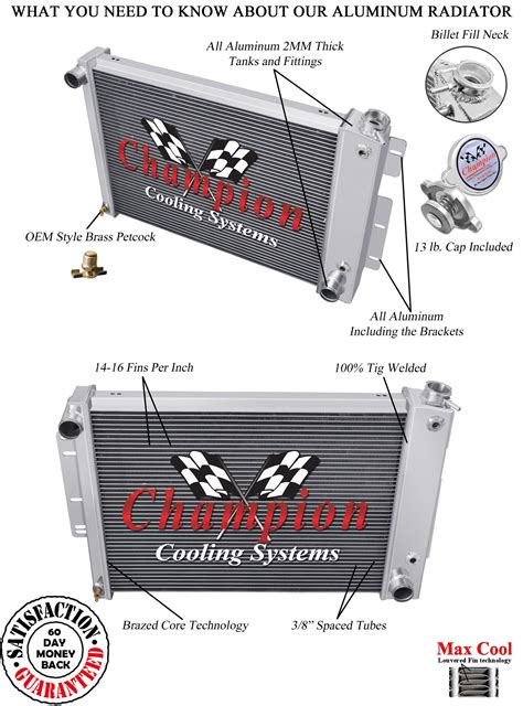 Camaro Champion Row Wr Radiator Big Block Cooling Mc Ebay