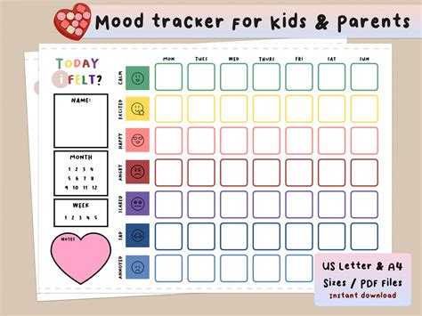 Mood Tracker Printable Pdf Sofia Ward