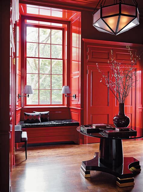 red lacquered walls red interior design red design interior spaces interior architecture