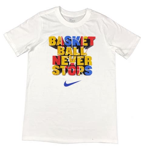 Nike Nike Boys Basketball Never Stops Swoosh Graphic Cotton Shirt Red