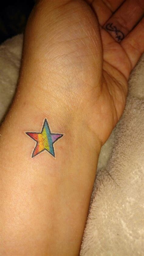 Rainbow Star Wrist Tattoo Star Tattoos Rainbow Tattoos Pride Rose