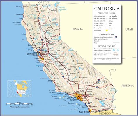 Driving Map Of California With Distances Printable Maps
