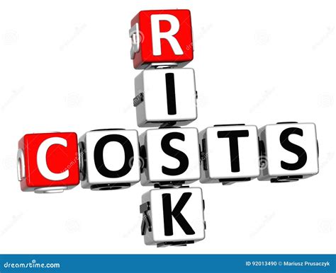 3d Costs Risk Crossword Cube Words Stock Illustration Illustration Of