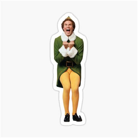 Buddy The Elf Excited Sticker For Sale By Lindseymorrison Redbubble