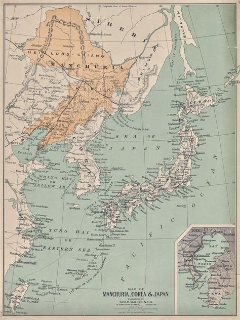 Map Of Manchuria Corea Korea And Japan Creator George H Walker