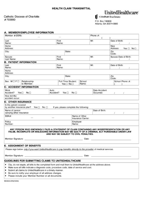 To file an appeal in writing, please complete the medicare plan appeal & grievance form (pdf) (760.99 kb) and follow the instructions provided. Health Claim Transmittal - United Healthcare printable pdf ...