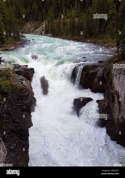 Sunwapta Falls In Alberta Canada Nobody Stock Photo Alamy