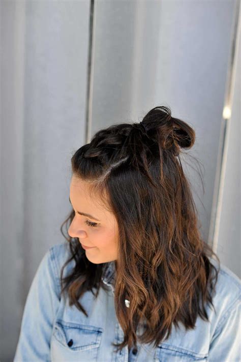 braided half up half down hairstyle tutorial step by step tutorial