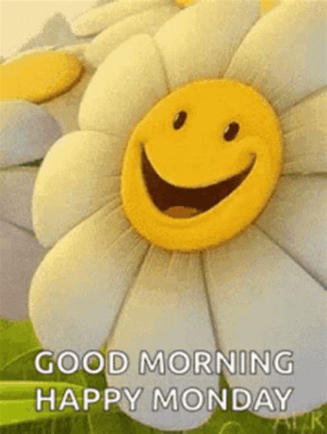 Good Morning Happy Monday Smiling Sunflower Wink GIF GIFDB Com