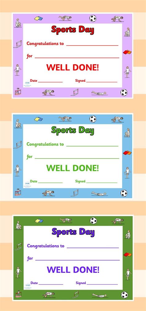 Free Printable Sports Day Certificates Free Printable