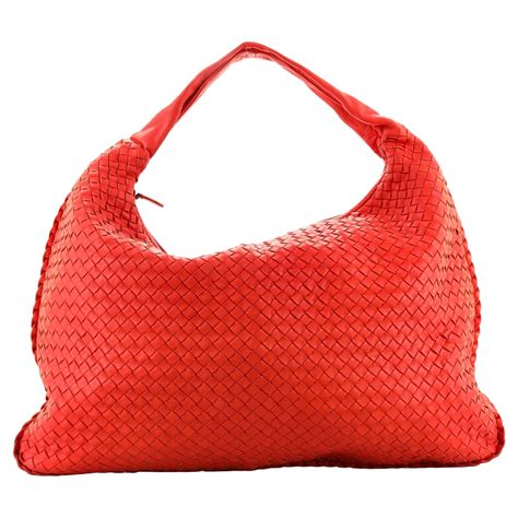 Bottega Veneta Red Intrecciato Leather Maxi Veneta Hobo For Sale At 1stdibs