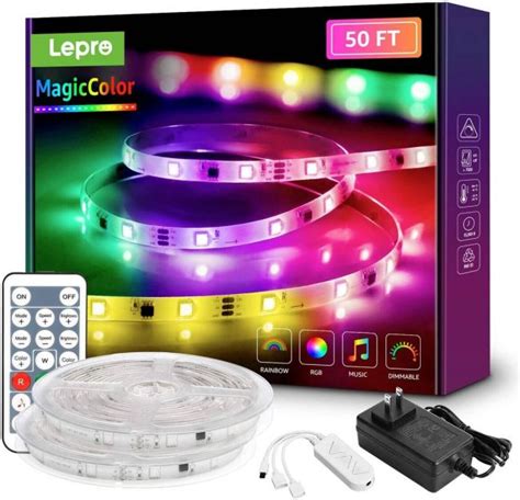 50ft Magiccolor Led Strip Lights Lepro Music Sync Waterproof Light