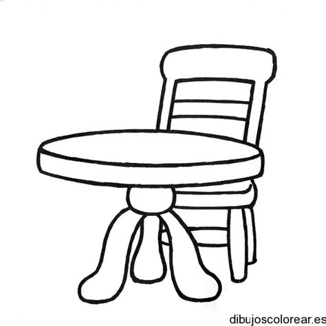 La perspectiva nos permite percibir la imagen de la mesa en 3d. Dibujo de una mesa y una silla