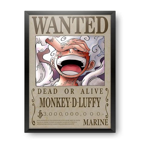 MCSID RAZZ One Piece New B Wanted Monkey D Luffy Design A Size Poster With Frame Best