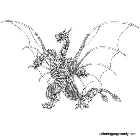Ghidorah Free Printable Coloring Pages King Ghidorah Coloring Pages