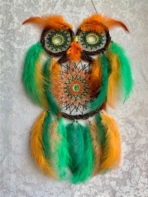 Colorful Handmade Owl Dreamcatcher Owlcatcher Dream Catchers Etsy