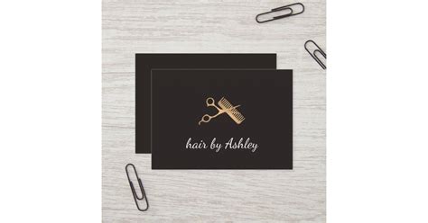 Elegant Faux Gold Scissors Comb Hair Stylist Business Card Zazzle