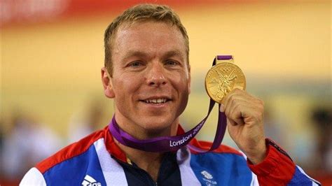 Gold Medallist Sir Chris Hoy Of Great Britain Celebrates During The