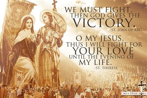 Fight The Good Fight Joan Of Arc St Joan St Therese Of Lisieux