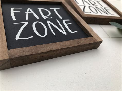 Fart Zone Sign Size 6x6 Bathroom Decor Etsy
