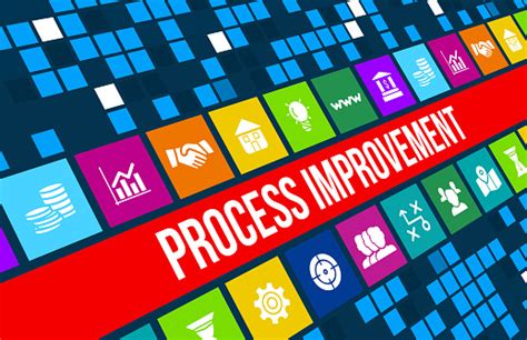 Process Improvement Concept Image With Business Icons And Copyspace