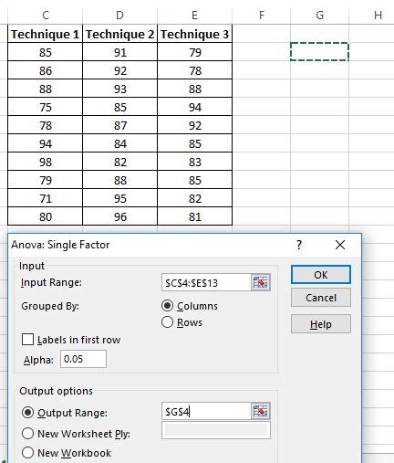 Click continue and then click ok (figure 5). How to Perform a One-Way ANOVA in Excel - Statology