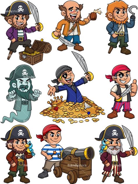 cartoon pirates vector clipart friendlystock