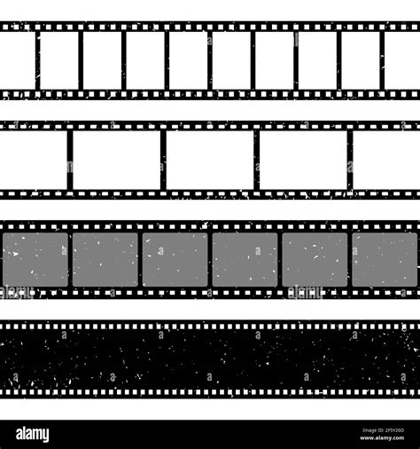 Grunge Film Strips Collection Old Retro Cinema Movie Strip Video