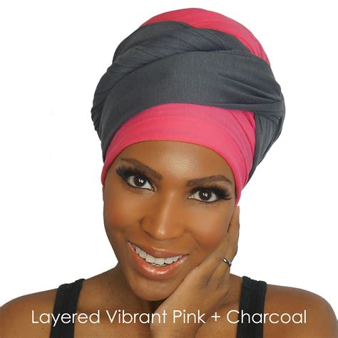 Stretch Head Wraps For Women Vibrantly Pink Extra Long Etsy