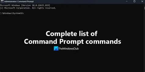 Complete List Of Command Prompt Cmd Commands Thewindowsclub