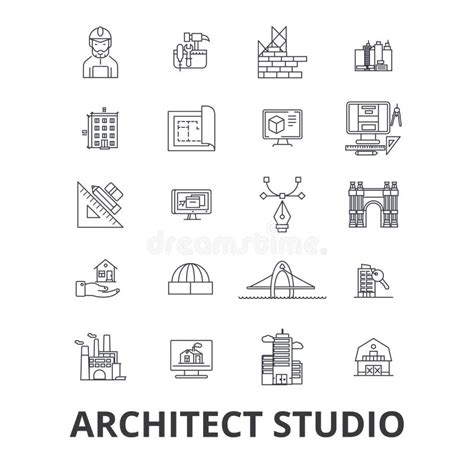 Architect Studio Related Icons Stock Vector Illustration Of