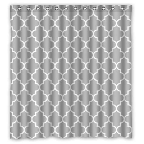 Lawrence Eco Friendly Grey Moroccan Tile Quatrefoil Pattern Printed