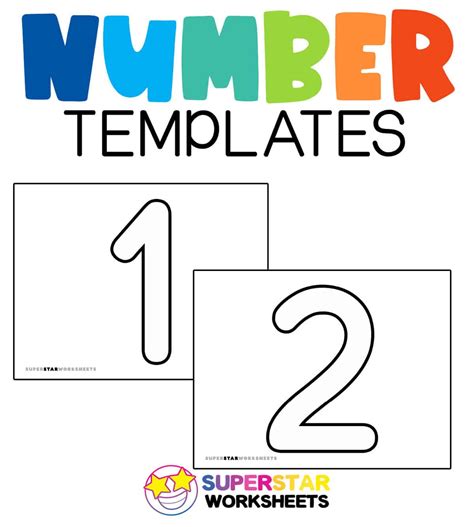 Number Template Superstar Worksheets