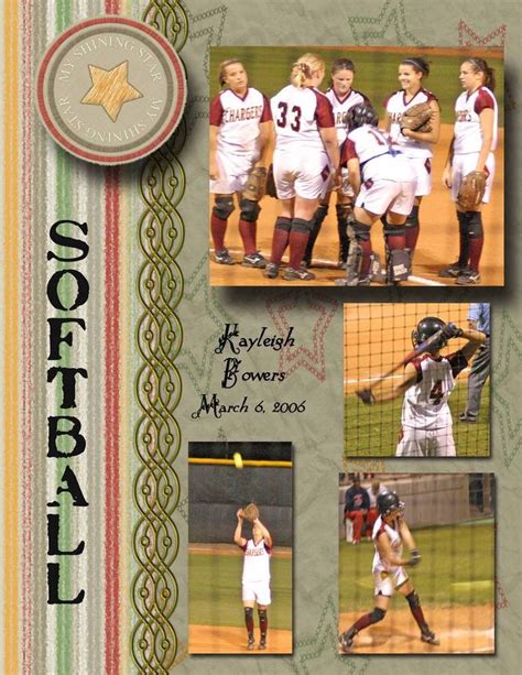 Digital Softball Senior Scrapbook Ideas School Scrapbook