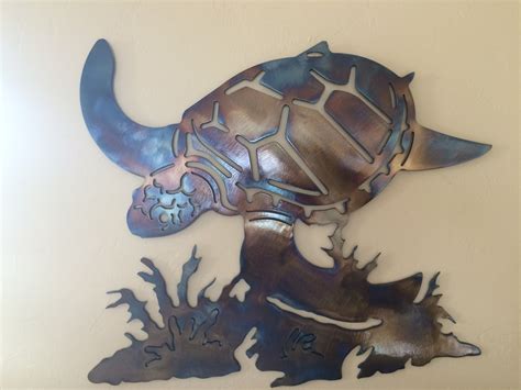 Underwater Sea Turtle Metal Wall Art Decor By