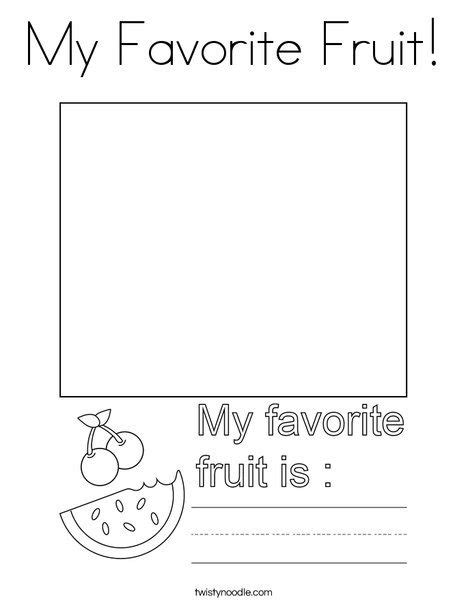 My Favorite Fruit Coloring Page Twisty Noodle English Activities