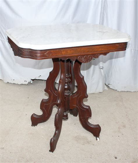 Bargain Johns Antiques Antique Victorian Walnut Marble Top Table