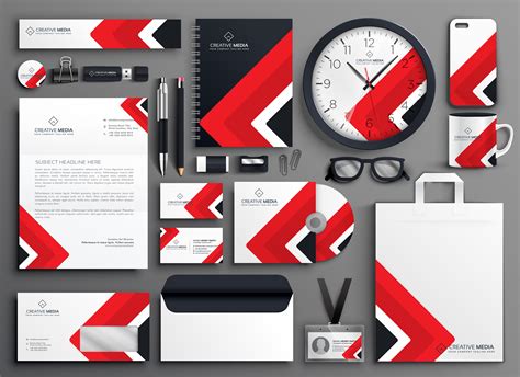 Red Professional Business Branding Stationery Set Download Free
