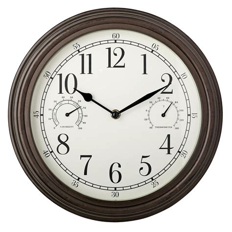Westclox 12 Indooroutdoor Bronze Wall Clock With Temperature And