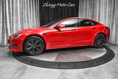 Used Tesla Model S Plaid Sedan Red Multi Coat Only Miles