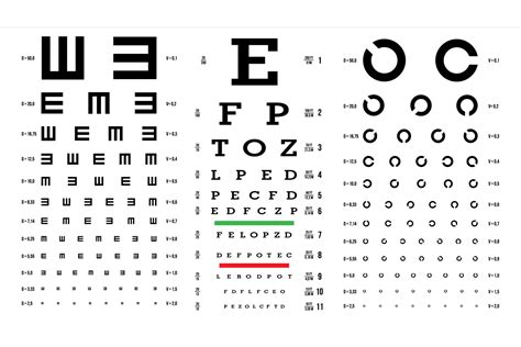 Eye Test Chart Vector Vision Exam Optometrist Check Medical Eye