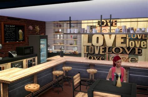 Sims 4 Modern Bar Bar Moderno Sims Sims 4