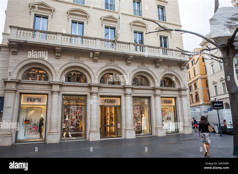 Italian Luxury Fashion Brandfendi Store In Rome City Centrelazio