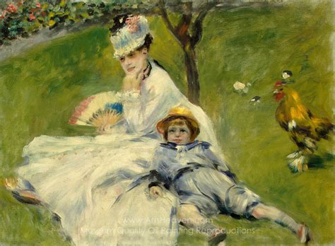 Renoir Pierre Auguste Camille Monet And Her Son Jean In The Garden At
