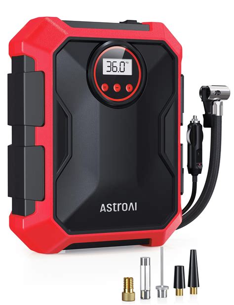 Astroai 100psi Tire Air Compressor Tire Inflator 12v Dc Red Color