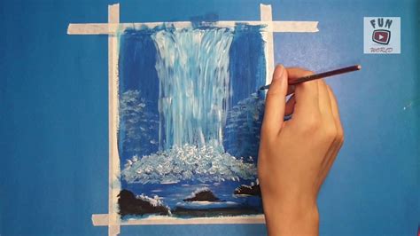 Easy Waterfall Painting Tutorial For Beginners Step By Step Youtube